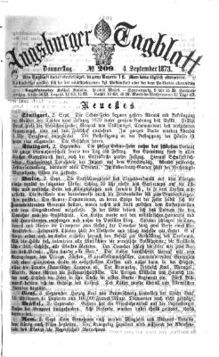 Augsburger Tagblatt Donnerstag 4. September 1873