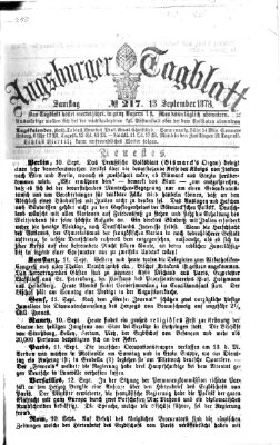 Augsburger Tagblatt Samstag 13. September 1873