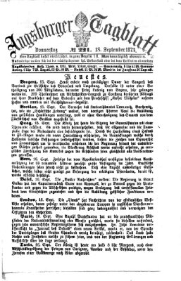 Augsburger Tagblatt Donnerstag 18. September 1873