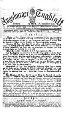 Augsburger Tagblatt Sonntag 16. November 1873