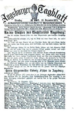 Augsburger Tagblatt Dienstag 16. Dezember 1873