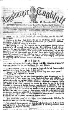 Augsburger Tagblatt Mittwoch 17. Dezember 1873