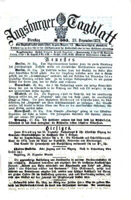 Augsburger Tagblatt Dienstag 23. Dezember 1873