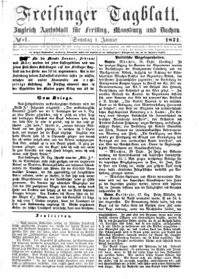 Freisinger Tagblatt (Freisinger Wochenblatt) Sonntag 1. Januar 1871
