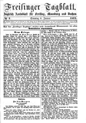 Freisinger Tagblatt (Freisinger Wochenblatt) Sonntag 8. Januar 1871