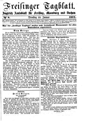 Freisinger Tagblatt (Freisinger Wochenblatt) Dienstag 10. Januar 1871