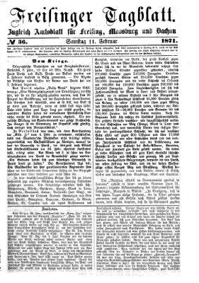 Freisinger Tagblatt (Freisinger Wochenblatt) Samstag 11. Februar 1871