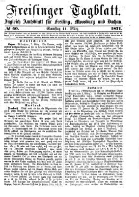 Freisinger Tagblatt (Freisinger Wochenblatt) Samstag 11. März 1871