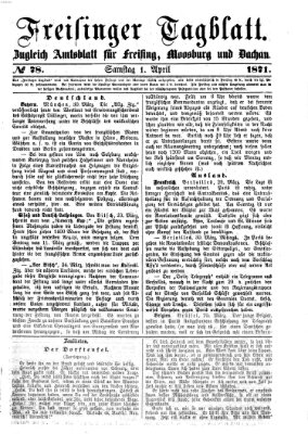 Freisinger Tagblatt (Freisinger Wochenblatt) Samstag 1. April 1871
