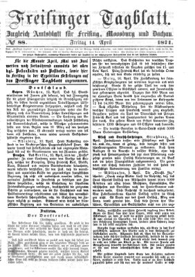 Freisinger Tagblatt (Freisinger Wochenblatt) Freitag 14. April 1871
