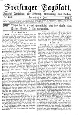 Freisinger Tagblatt (Freisinger Wochenblatt) Donnerstag 8. Juni 1871