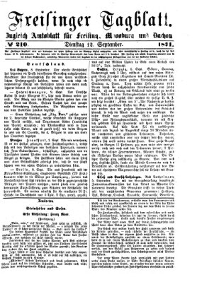 Freisinger Tagblatt (Freisinger Wochenblatt) Dienstag 12. September 1871