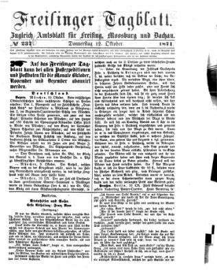 Freisinger Tagblatt (Freisinger Wochenblatt) Donnerstag 12. Oktober 1871