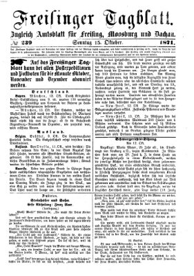 Freisinger Tagblatt (Freisinger Wochenblatt) Sonntag 15. Oktober 1871