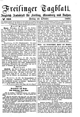 Freisinger Tagblatt (Freisinger Wochenblatt) Freitag 20. Oktober 1871