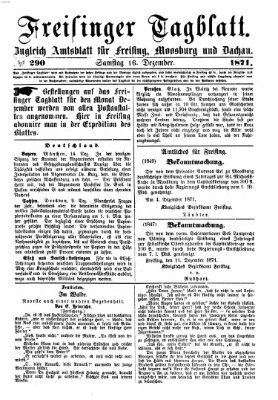 Freisinger Tagblatt (Freisinger Wochenblatt) Samstag 16. Dezember 1871