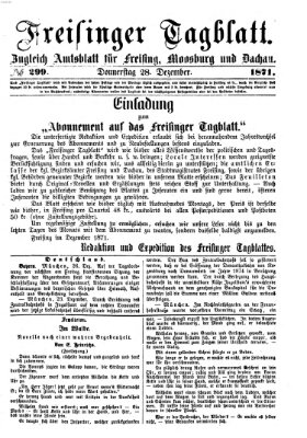 Freisinger Tagblatt (Freisinger Wochenblatt) Donnerstag 28. Dezember 1871