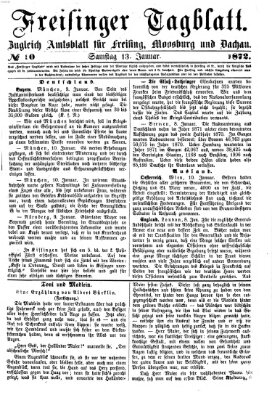 Freisinger Tagblatt (Freisinger Wochenblatt) Samstag 13. Januar 1872