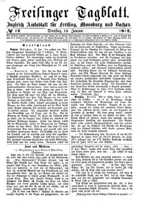 Freisinger Tagblatt (Freisinger Wochenblatt) Dienstag 16. Januar 1872
