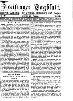 Freisinger Tagblatt (Freisinger Wochenblatt) Freitag 26. Januar 1872