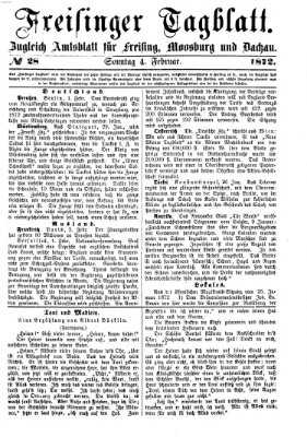 Freisinger Tagblatt (Freisinger Wochenblatt) Sonntag 4. Februar 1872