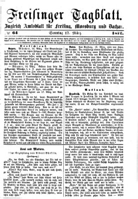 Freisinger Tagblatt (Freisinger Wochenblatt) Sonntag 17. März 1872