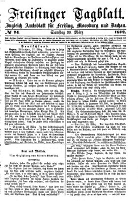 Freisinger Tagblatt (Freisinger Wochenblatt) Samstag 30. März 1872