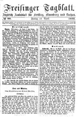 Freisinger Tagblatt (Freisinger Wochenblatt) Freitag 19. April 1872