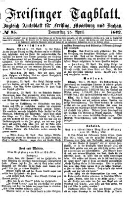 Freisinger Tagblatt (Freisinger Wochenblatt) Donnerstag 25. April 1872