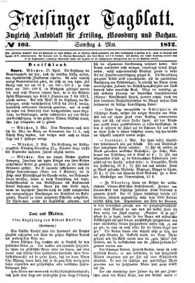 Freisinger Tagblatt (Freisinger Wochenblatt) Samstag 4. Mai 1872