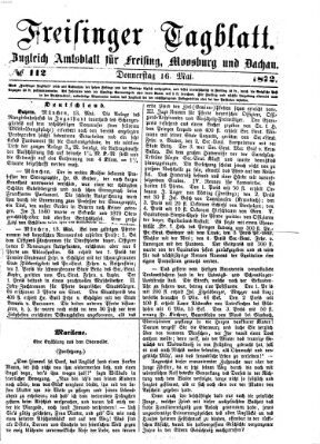 Freisinger Tagblatt (Freisinger Wochenblatt) Donnerstag 16. Mai 1872