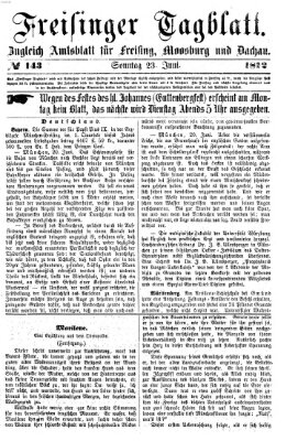 Freisinger Tagblatt (Freisinger Wochenblatt) Sonntag 23. Juni 1872