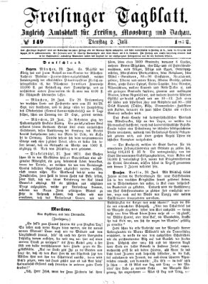 Freisinger Tagblatt (Freisinger Wochenblatt) Dienstag 2. Juli 1872