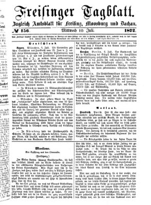 Freisinger Tagblatt (Freisinger Wochenblatt) Mittwoch 10. Juli 1872