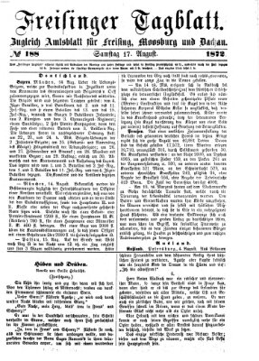 Freisinger Tagblatt (Freisinger Wochenblatt) Samstag 17. August 1872