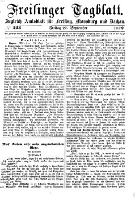Freisinger Tagblatt (Freisinger Wochenblatt) Freitag 27. September 1872