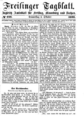 Freisinger Tagblatt (Freisinger Wochenblatt) Donnerstag 3. Oktober 1872
