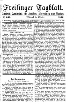 Freisinger Tagblatt (Freisinger Wochenblatt) Mittwoch 9. Oktober 1872