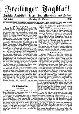 Freisinger Tagblatt (Freisinger Wochenblatt) Samstag 19. Oktober 1872