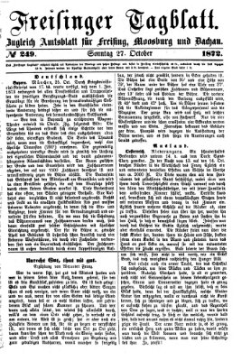 Freisinger Tagblatt (Freisinger Wochenblatt) Sonntag 27. Oktober 1872