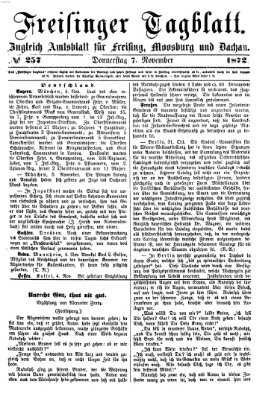 Freisinger Tagblatt (Freisinger Wochenblatt) Donnerstag 7. November 1872