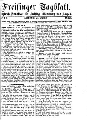Freisinger Tagblatt (Freisinger Wochenblatt) Donnerstag 23. Januar 1873
