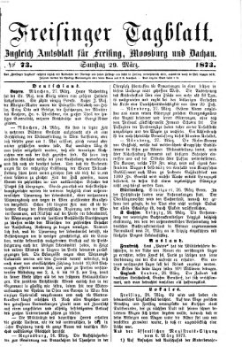 Freisinger Tagblatt (Freisinger Wochenblatt) Samstag 29. März 1873