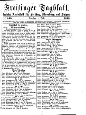 Freisinger Tagblatt (Freisinger Wochenblatt) Dienstag 1. Juli 1873