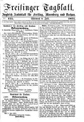 Freisinger Tagblatt (Freisinger Wochenblatt) Mittwoch 9. Juli 1873
