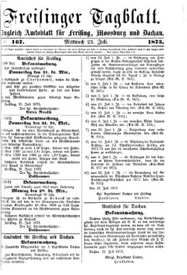 Freisinger Tagblatt (Freisinger Wochenblatt) Mittwoch 23. Juli 1873