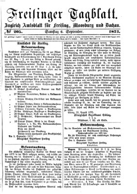 Freisinger Tagblatt (Freisinger Wochenblatt) Samstag 6. September 1873