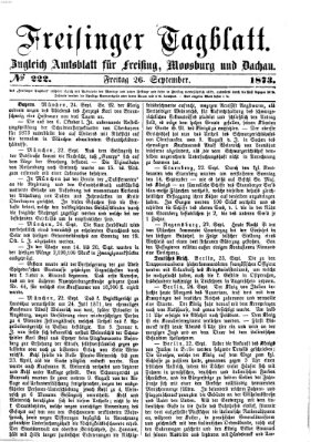 Freisinger Tagblatt (Freisinger Wochenblatt) Freitag 26. September 1873