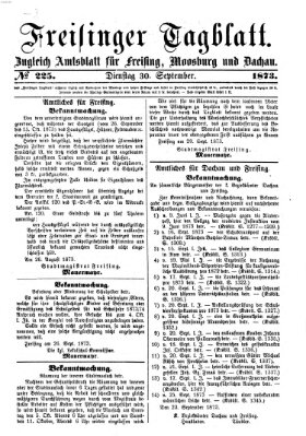 Freisinger Tagblatt (Freisinger Wochenblatt) Dienstag 30. September 1873