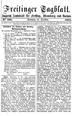 Freisinger Tagblatt (Freisinger Wochenblatt) Sonntag 12. Oktober 1873